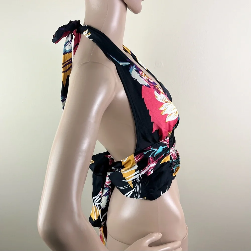 FREE PEOPLE REVOLVE PRINTED HALTER TOP - Picture 3 of 4